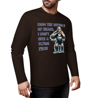 Bigfoot / Sasquatch, "From the bottom of my heart...", Cotton Unisex Long Sleeve T-shirt