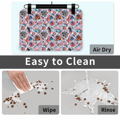 8 Patriot Designs, Waterproof Pet Food Mat