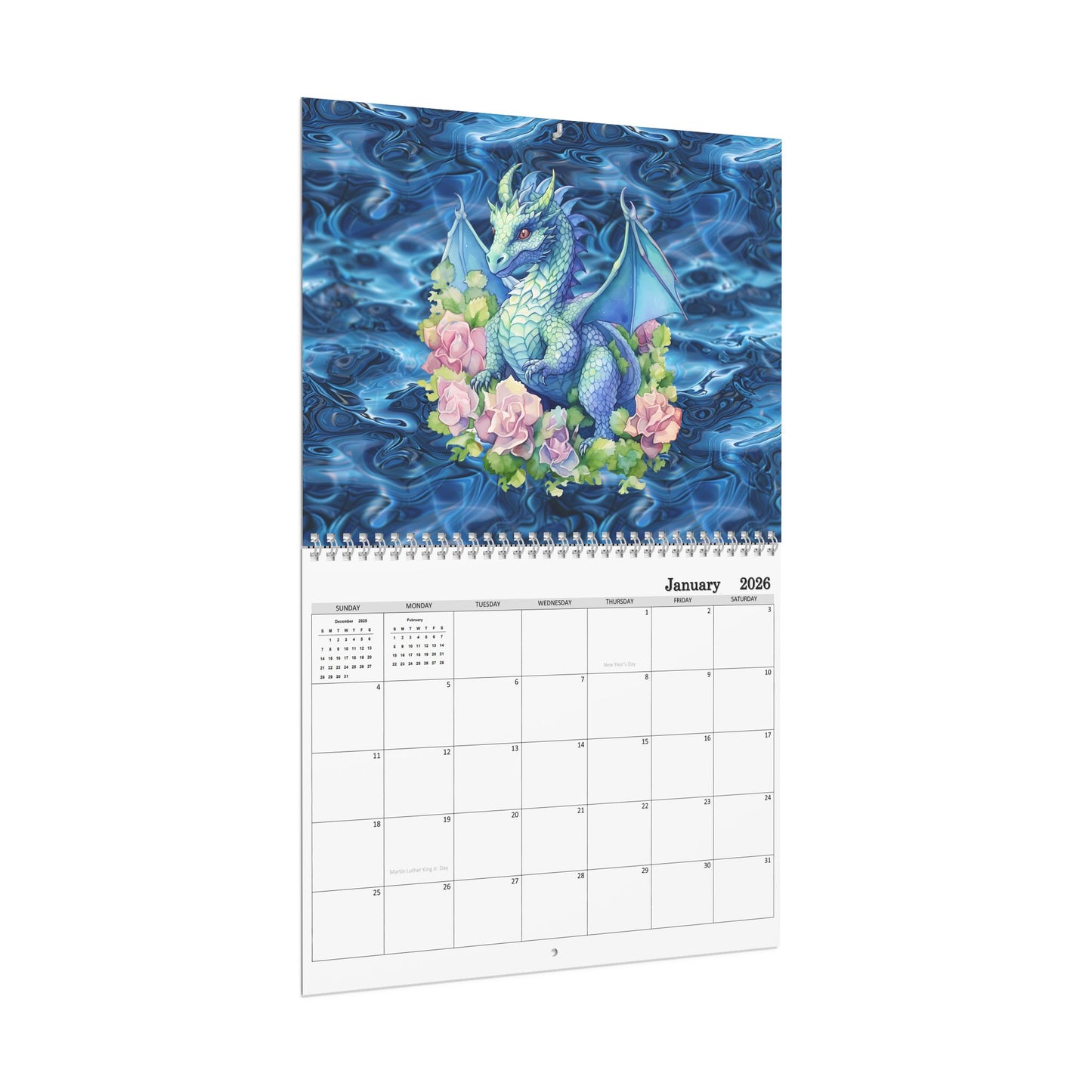 Dragons, 2026 8x11 inch Wall Calendar Personalize As Gift Home Decor, Gift for Holidays, Office Organization