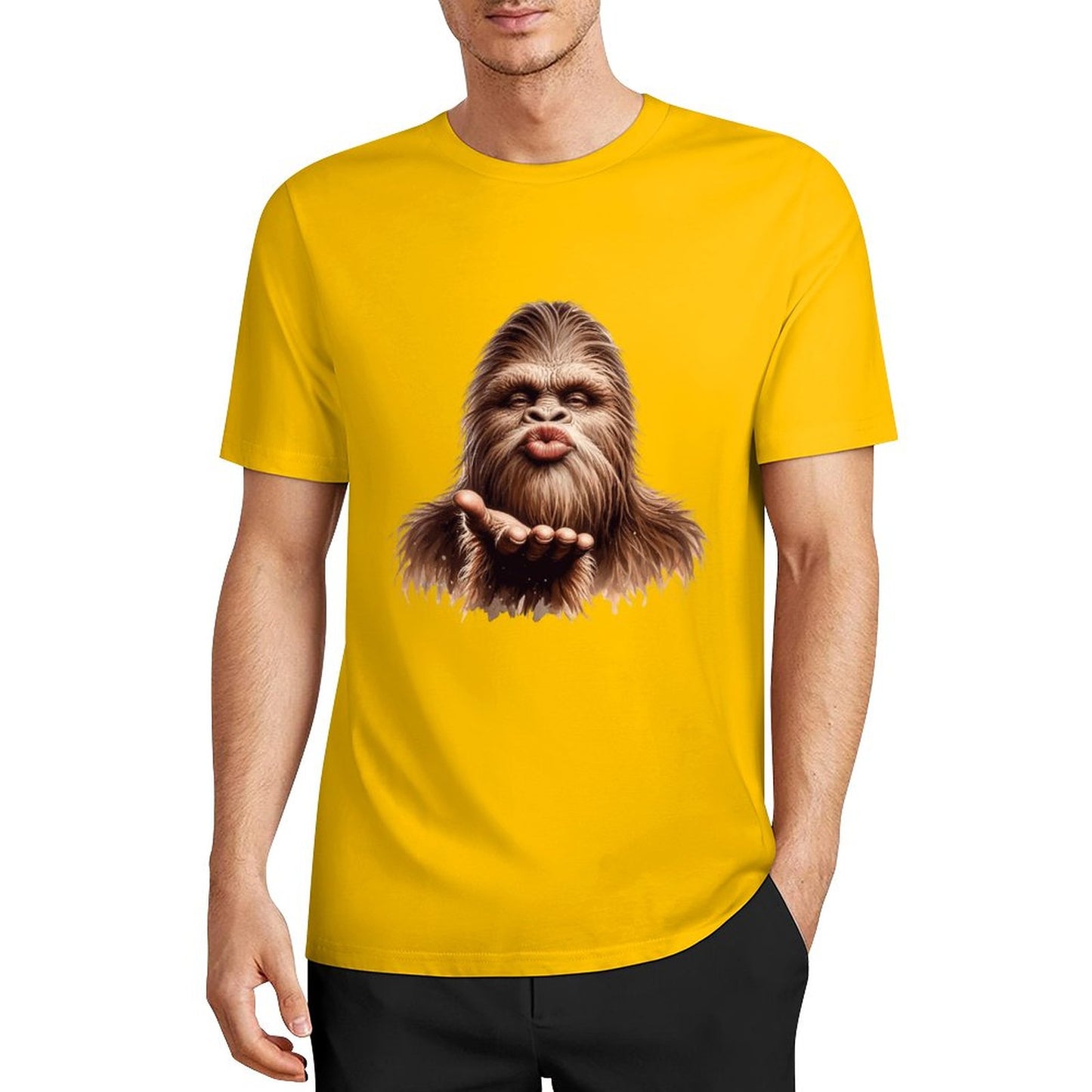 Bigfoot - Sasquatch Blow Kiss Short Sleeve Cotton T-Shirt