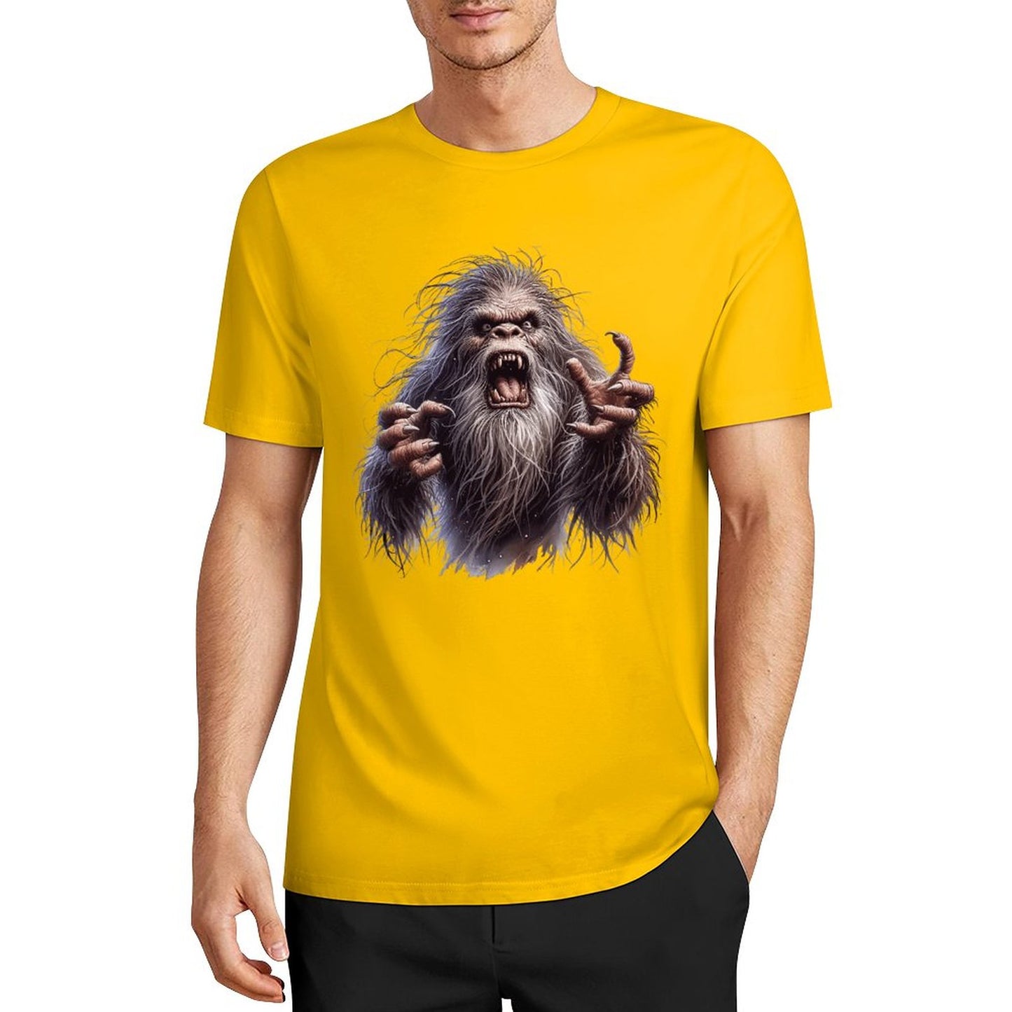 Bigfoot - Sasquatch Angry Short Sleeve Cotton T-Shirt