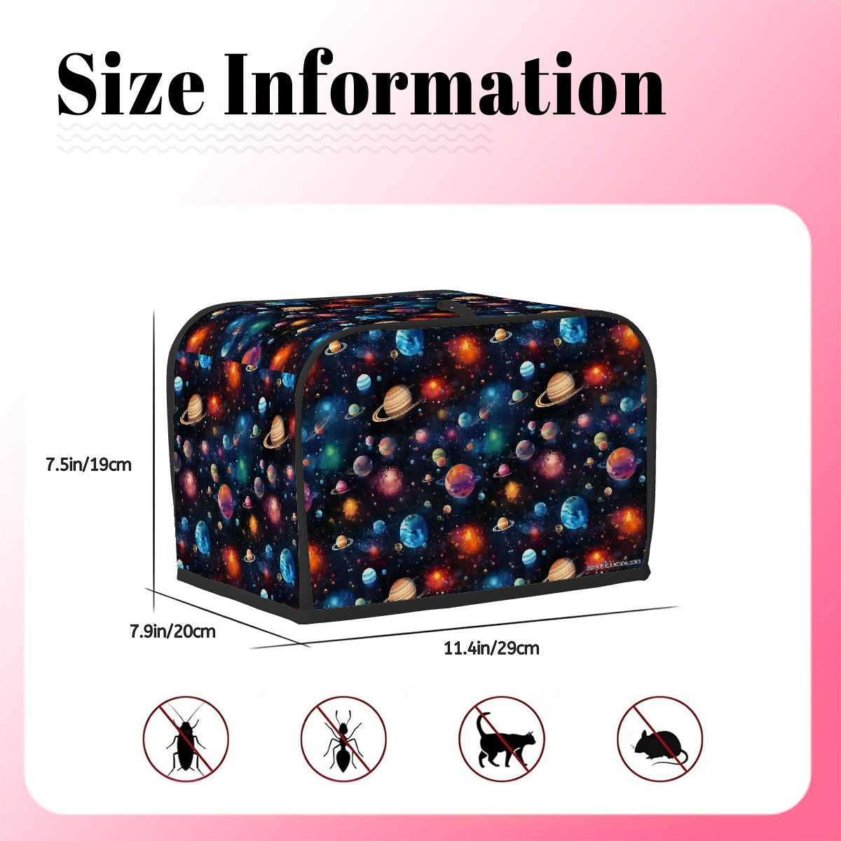 12 Galaxy Space Designs, 2 Slice Toaster Cover