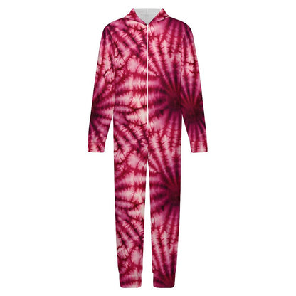 10 Tie Dye Designs, Youth Flannel Footless Zip up Pajama Jumpsuit