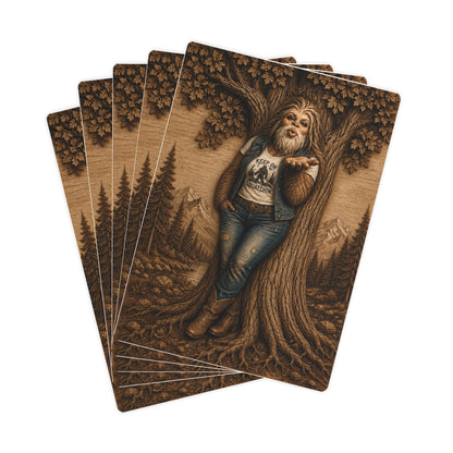 Bigfoot Sasquatch Kissy Face Playing Cards
