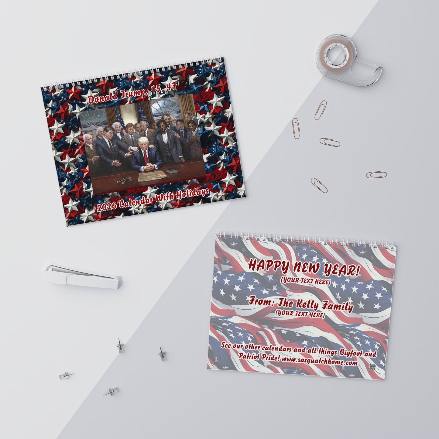 Donald Trump, MAGA  2026 8x11 inch Wall Calendar  Personalize It! Home Decor, Gift for Holidays, Office Organization