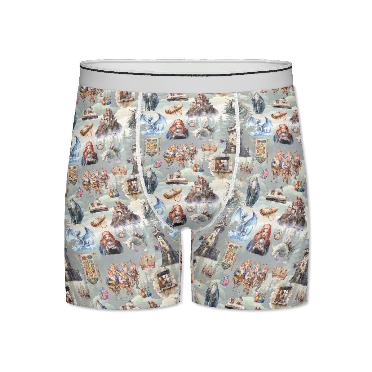 Awesome/Mythical Themed Men's Silky Polyester Extended Boxer Briefs Underwear