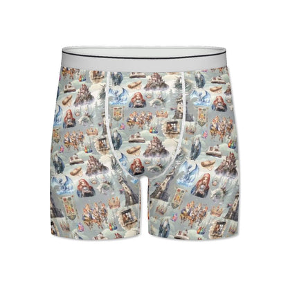Awesome/Mythical Themed Men's Silky Polyester Extended Boxer Briefs Underwear