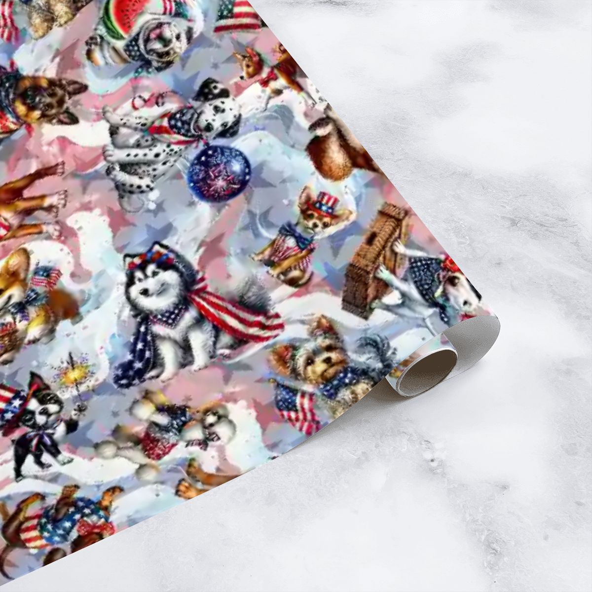 8 Patriotic Designs, 3 Pack Gift Wrapping Paper Sheets