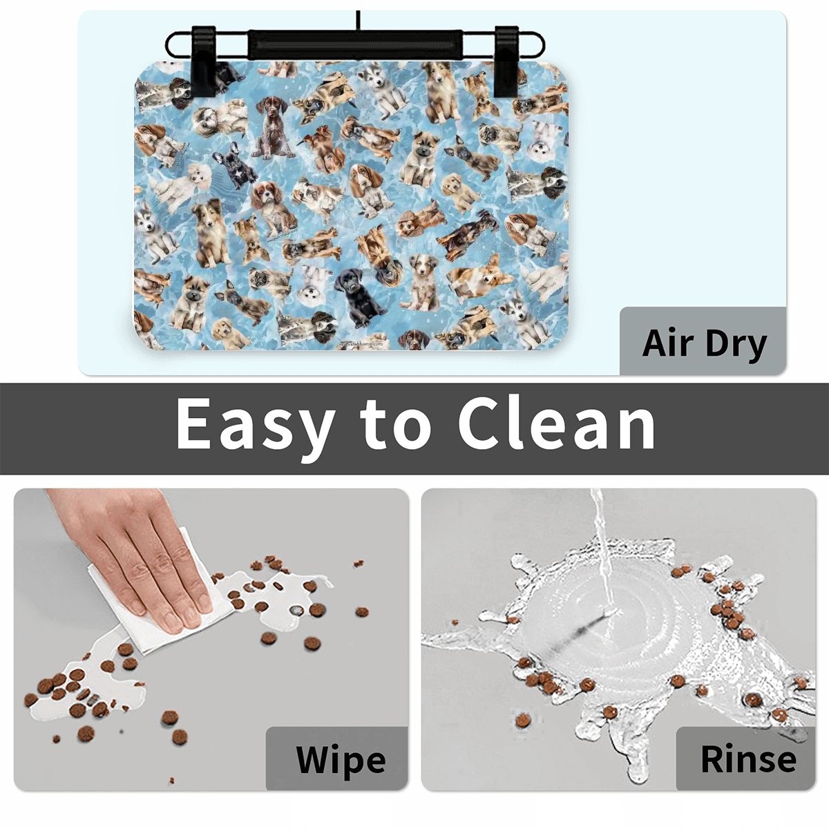 10 Animal Designs, Waterproof Pet Food Mat