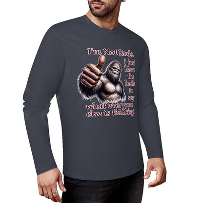 Bigfoot / Sasquatch "I'm Not Rude", Cotton Unisex Long Sleeve T-shirt