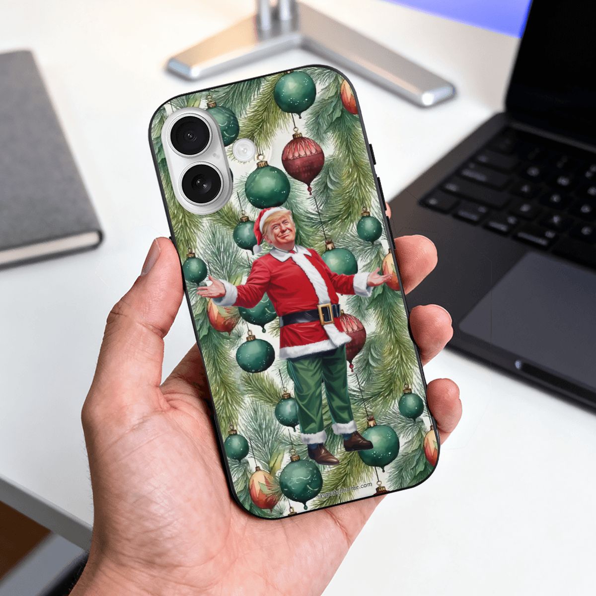Donald Trump Santa, iPhone 17 TPU Black Phone Case