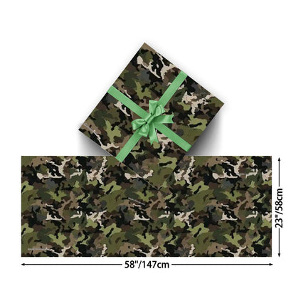 Camouflage, 3 Pack Gift Wrapping Paper Sheets
