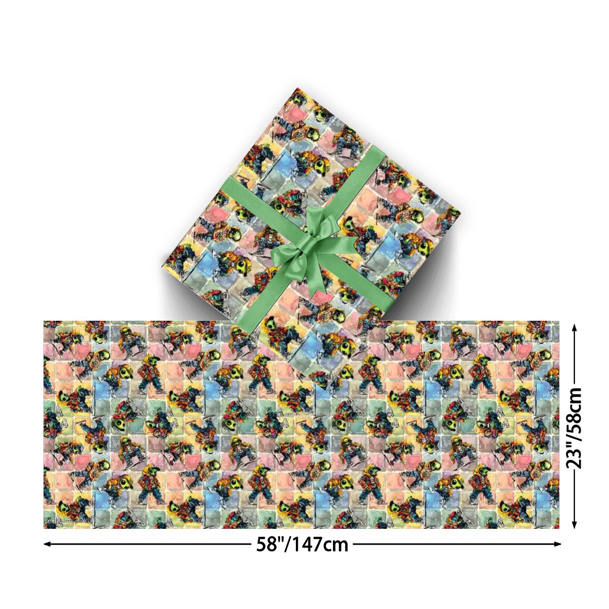 6 Alien Designs, 3 Pack Gift Wrapping Paper Sheets