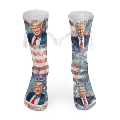 Donald Trump Magnetic Holding Hands Funny Socks – PERSONALIZE FREE