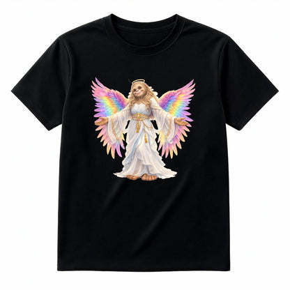 Bigfoot Sasquatch Rainbow Angel, Unisex Gildan 5000 Cotton T