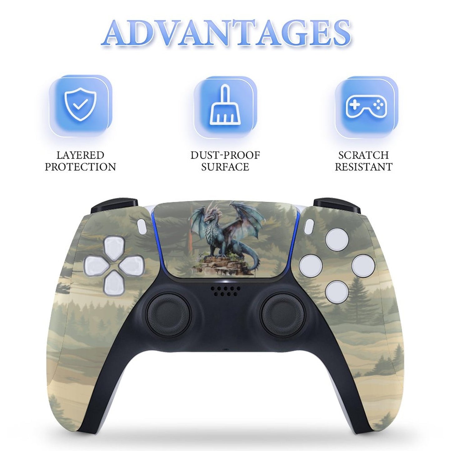Forest Dragon Sticker for PS5 Slim Controller Console