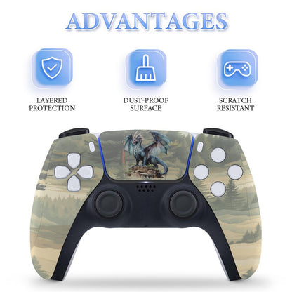 Forest Dragon Sticker for PS5 Slim Controller Console