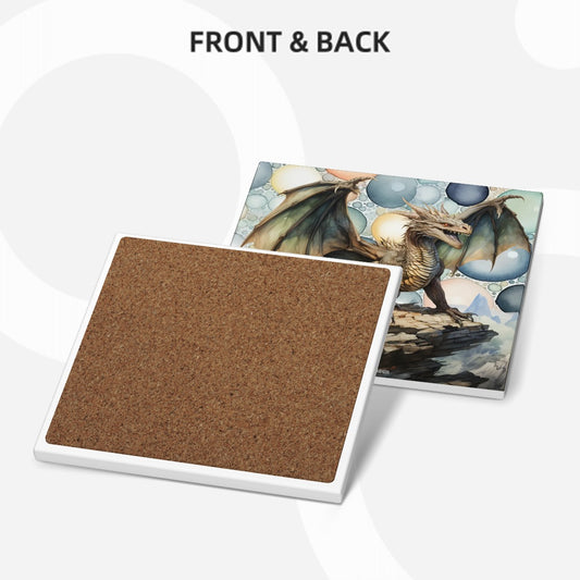 Dragons, Square Ceramic Coasters 6 pcs