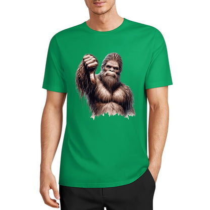 Bigfoot - Sasquatch Thumb Down Short Sleeve Cotton T-Shirt