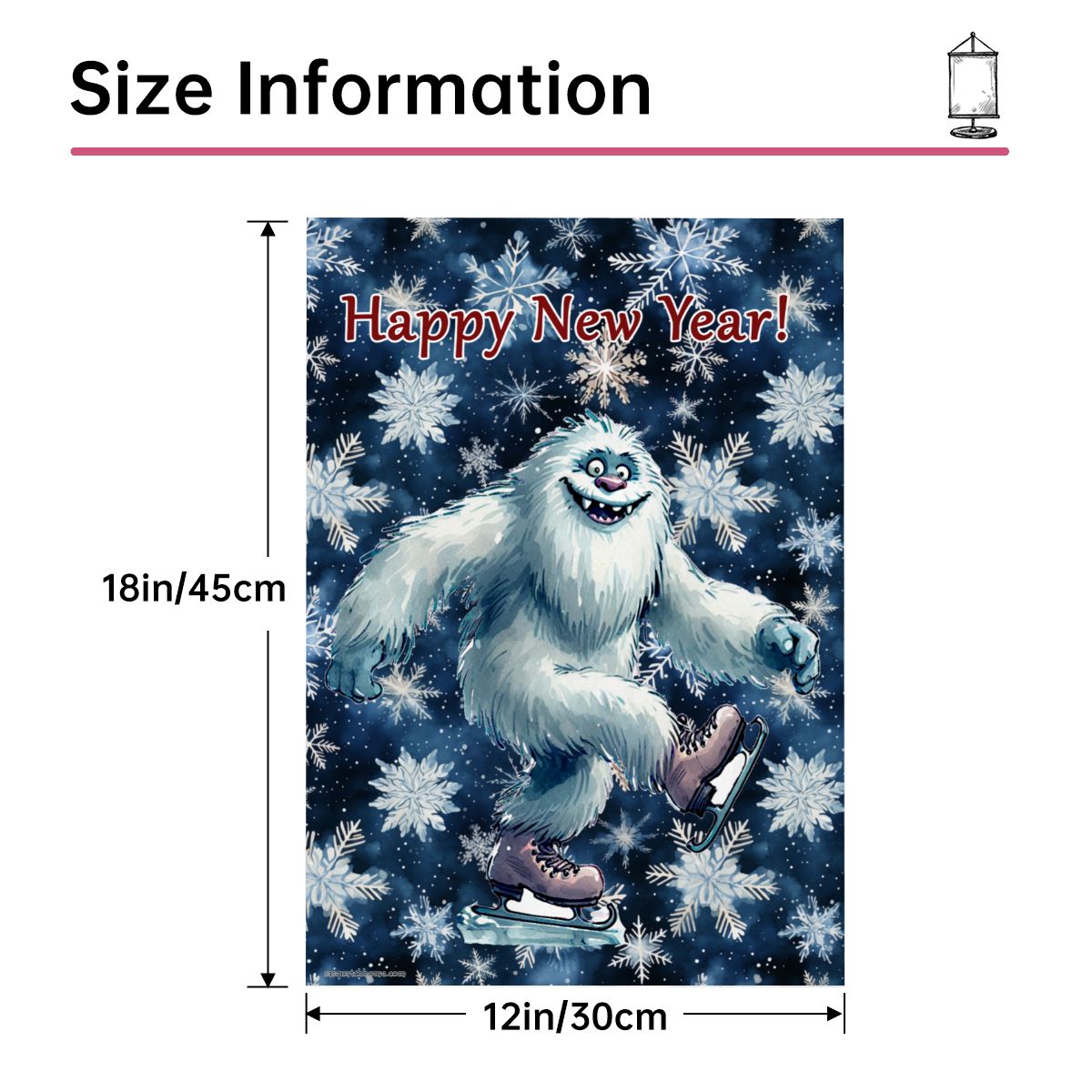 Yeti "Merry Christmas..", Garden Flag 12"x18" (Made in USA)