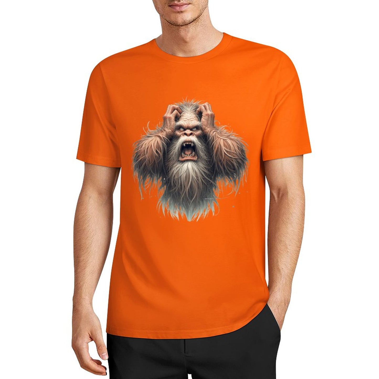 Bigfoot - Sasquatch Frustrated Short Sleeve Cotton T-Shirt