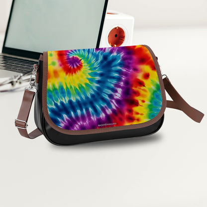 19 Tie Dye Designs, Leather Shoulder Bag / Purse