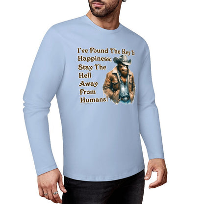 Cowboy Bigfoot / Sasquatch, "I found the key...", Cotton Unisex Long Sleeve T-shirt
