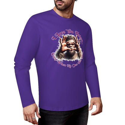 Bigfoot - Sasquatch "I love you.", Cotton Unisex Long Sleeve T-shirt