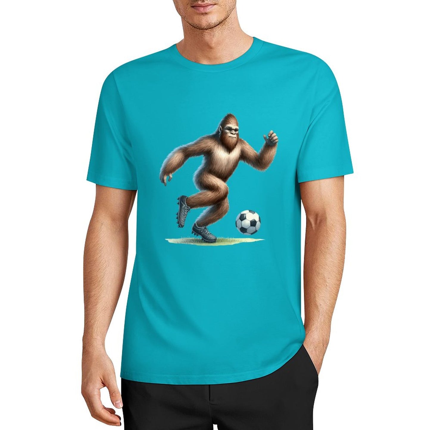 Bigfoot - Sasquatch Soccer (football) Short Sleeve Cotton T-Shirt