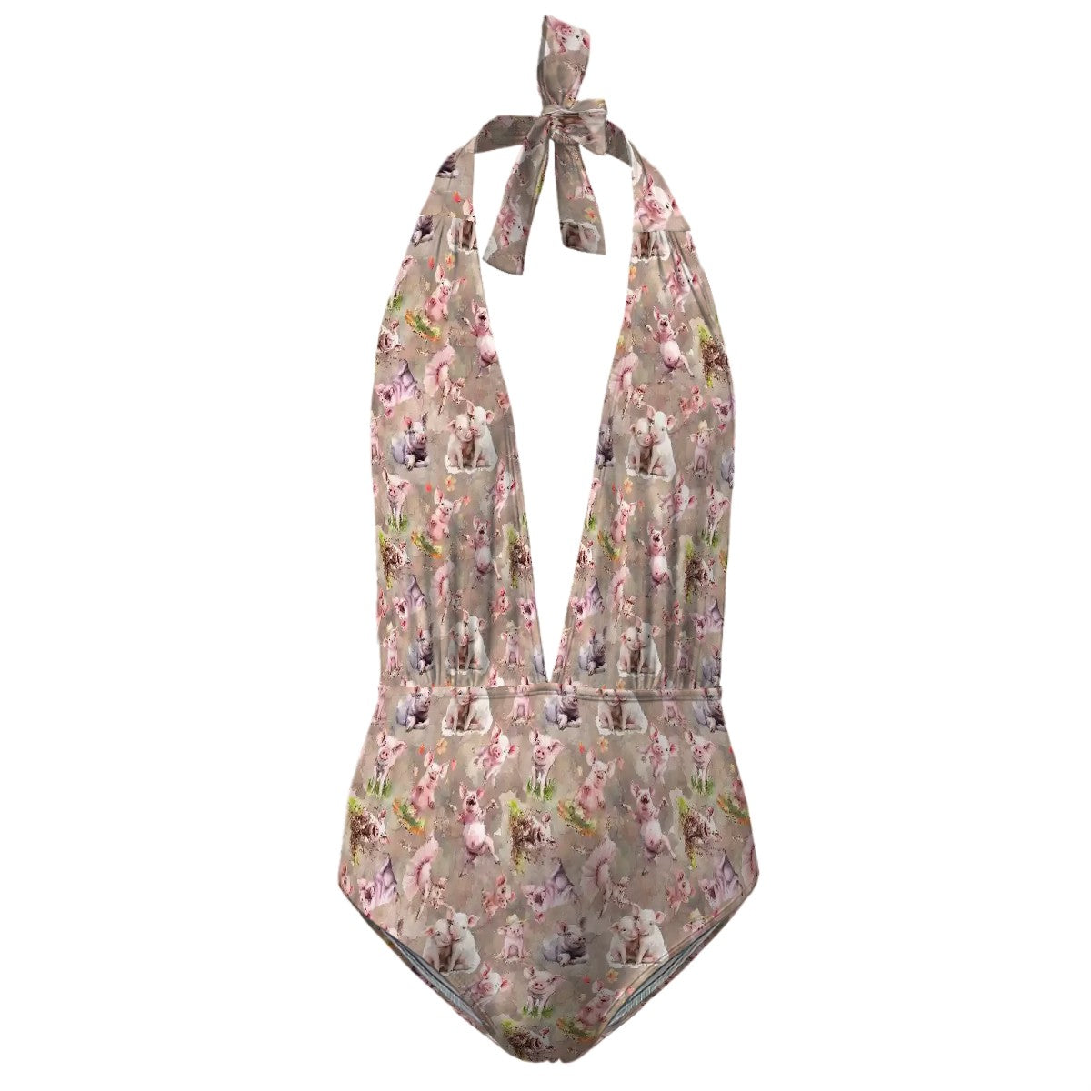 10 Animal Designs, Women’s Deep V One Piece Swimsuit