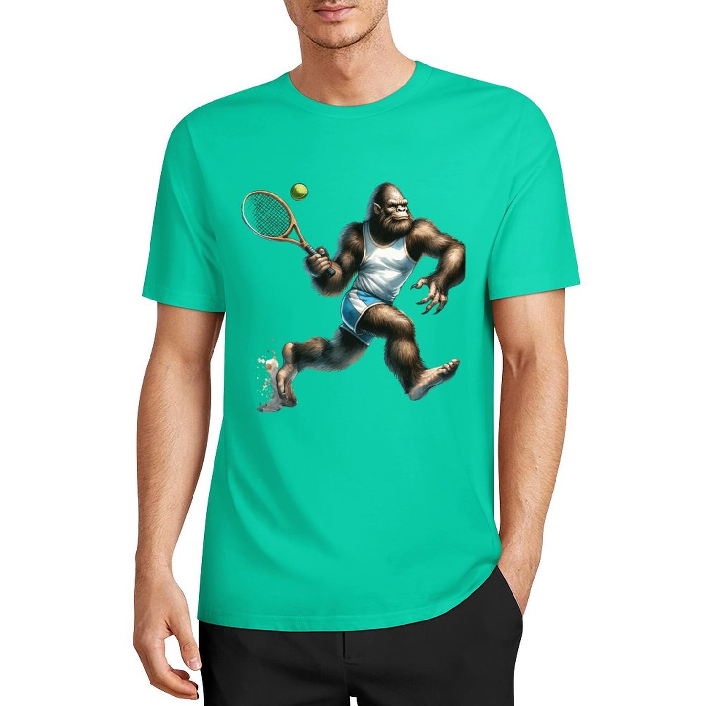 Bigfoot - Sasquatch Tennis Short Sleeve Cotton T-Shirt