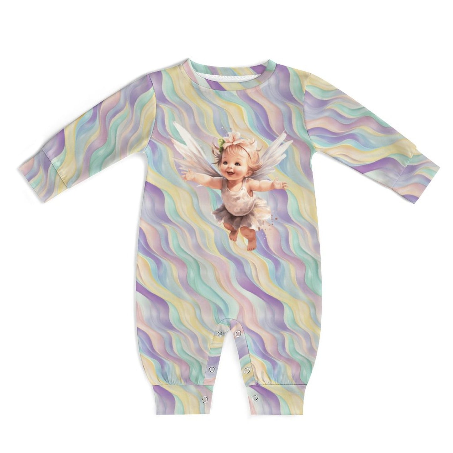 Baby Fairy, Long Sleeve Baby / Toddler Romper, Faux Cotton