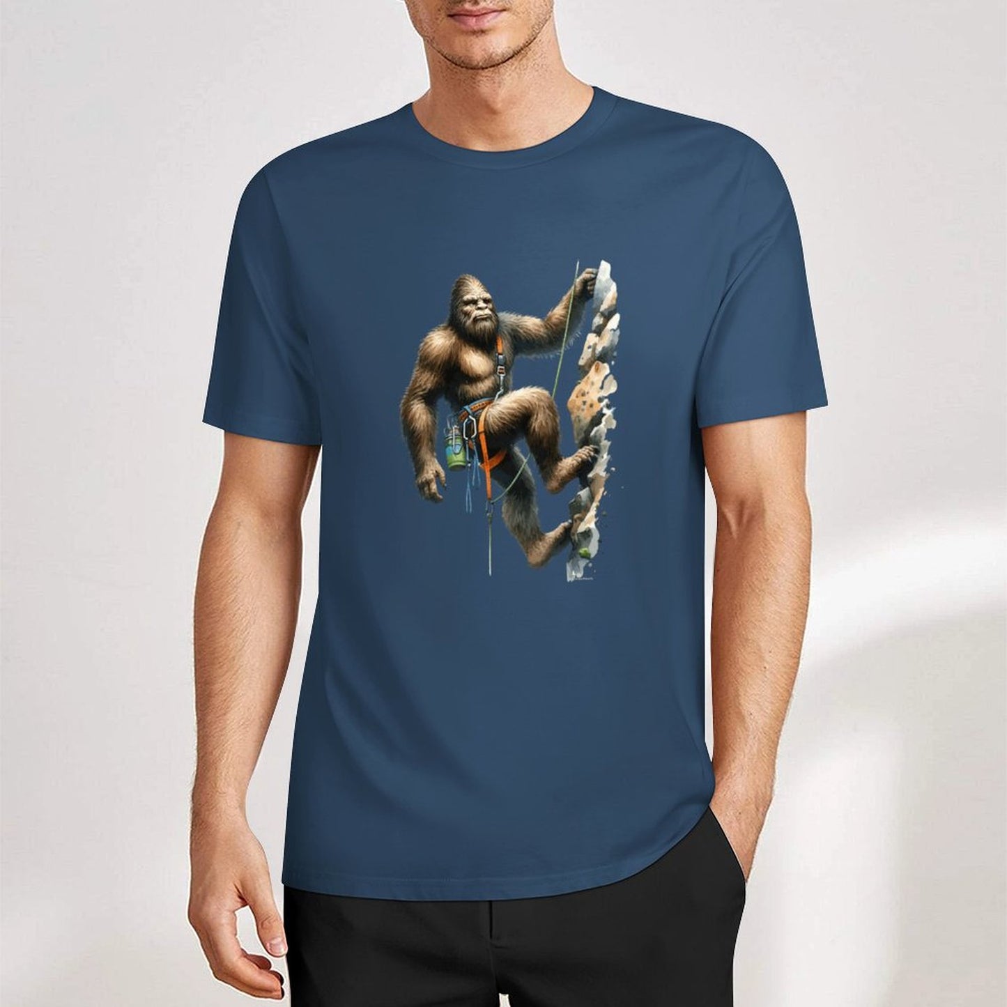 Bigfoot - Sasquatch Rock Climber Short Sleeve Cotton T-Shirt