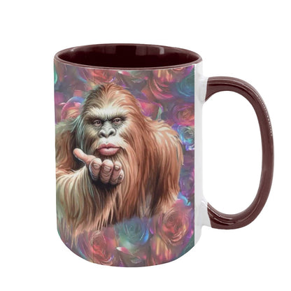 Bigfoot / Sasquatch Love, Large 15 Ounce Colorful Mugs – Made In USA