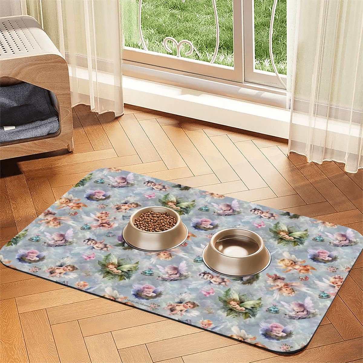 6 Fairy Designs, Waterproof Pet Food Mat