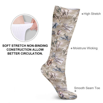 10 Animal Designs, 15.5 Inch Tube Socks