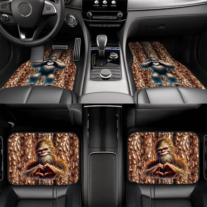 Bigfoot / Sasquatch Love, 4 Piece Auto Floor Mats