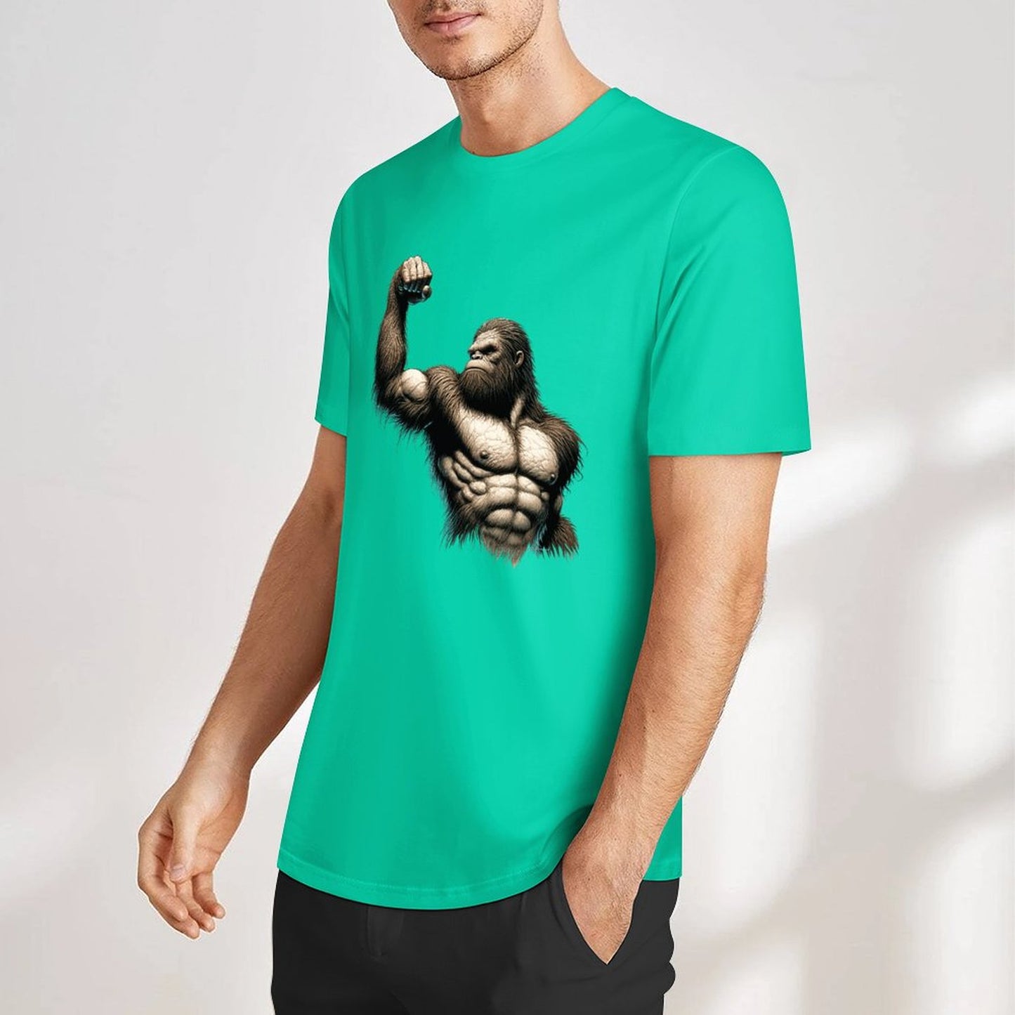 Bigfoot - Sasquatch Muscle Short Sleeve Cotton T-Shirt