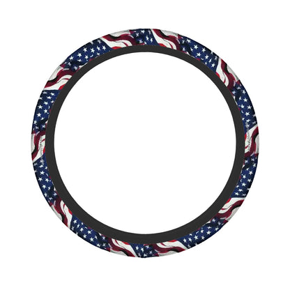 American Flag, Rugged Auto Steering Wheel Cover - 15"