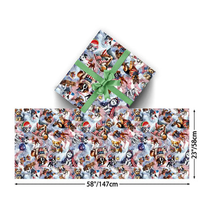8 Patriotic Designs, 3 Pack Gift Wrapping Paper Sheets