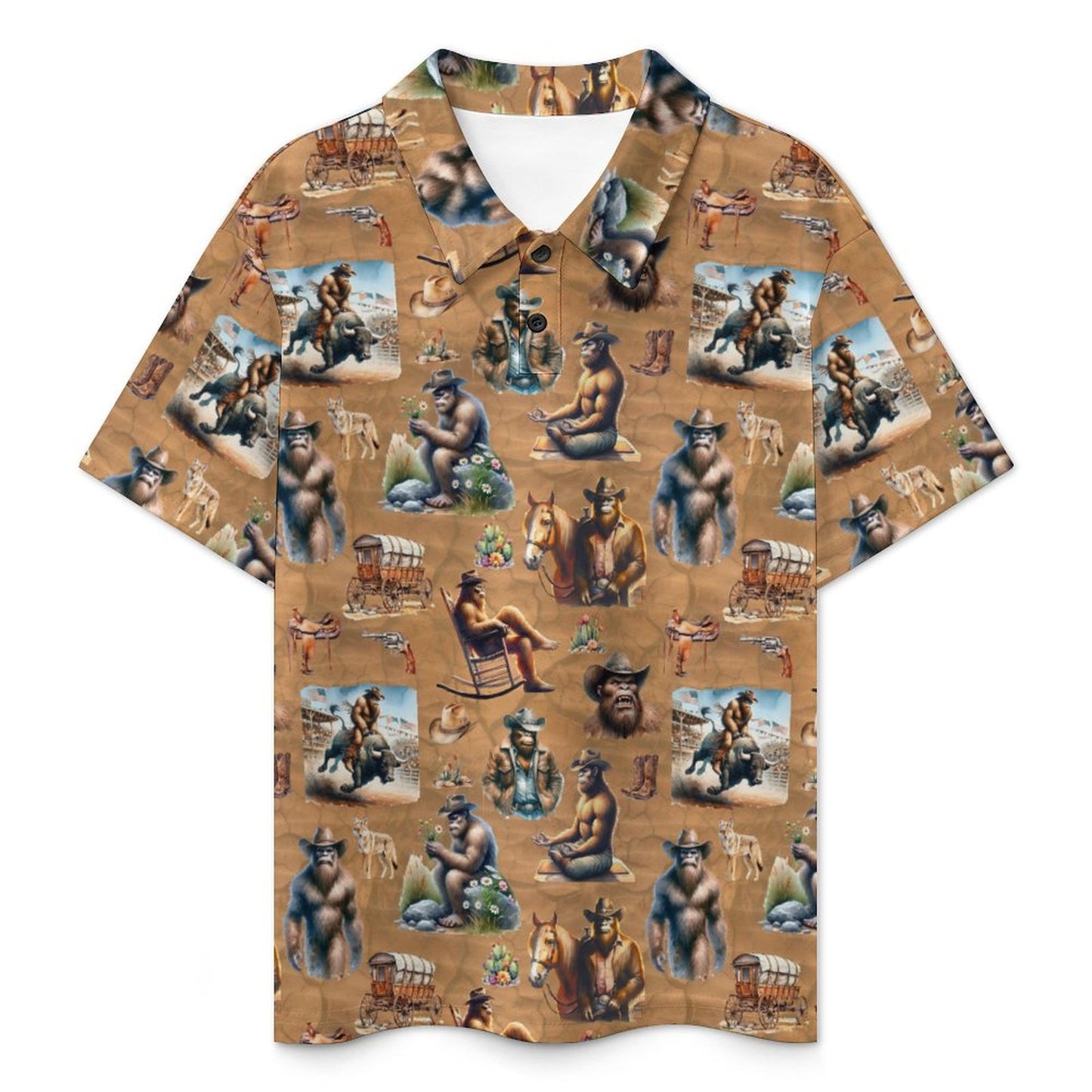 10 Sasquatch Designs, Kids Button Down Polo Shirt