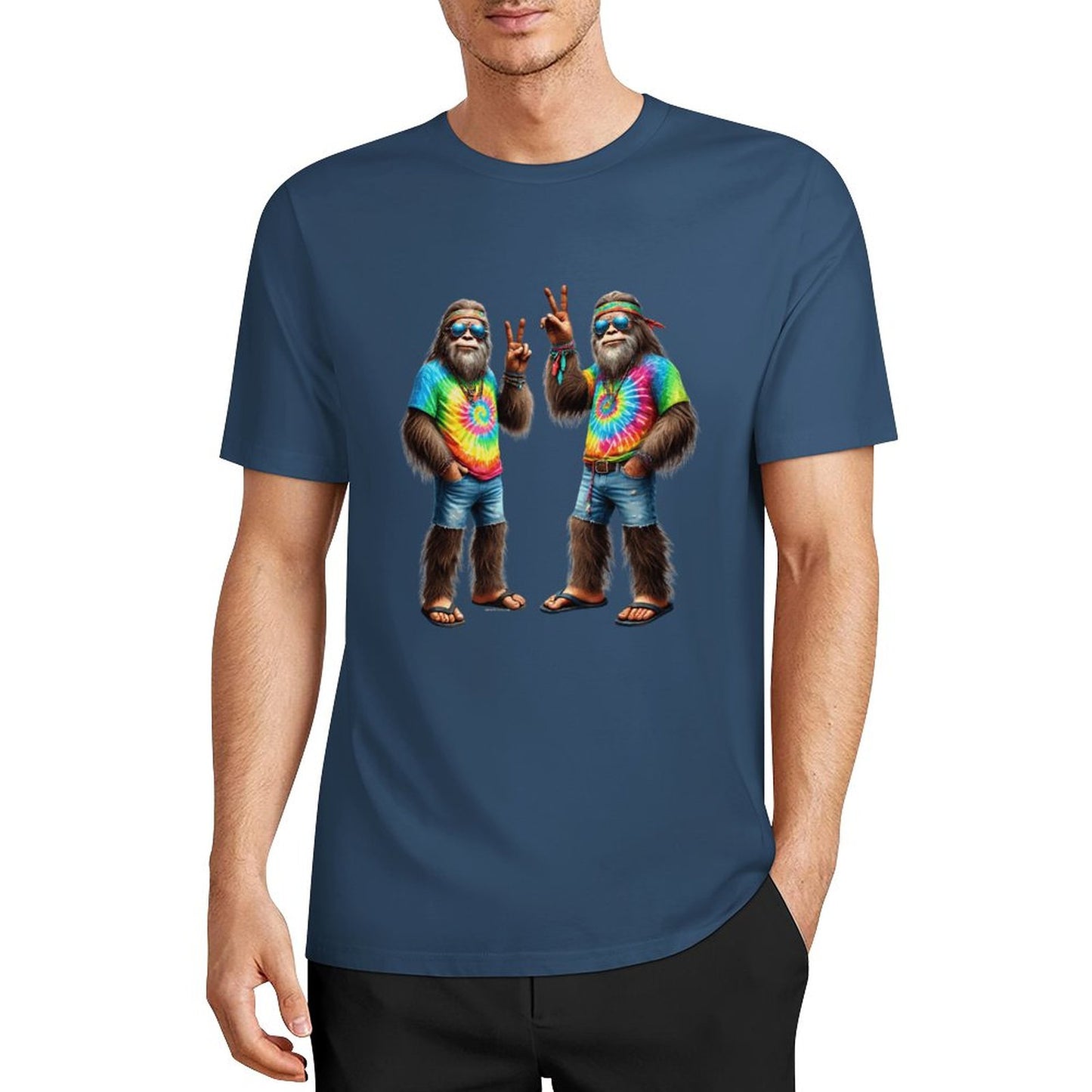 Bigfoot - Sasquatch Hippie Sasquatches Short Sleeve Cotton T-Shirt