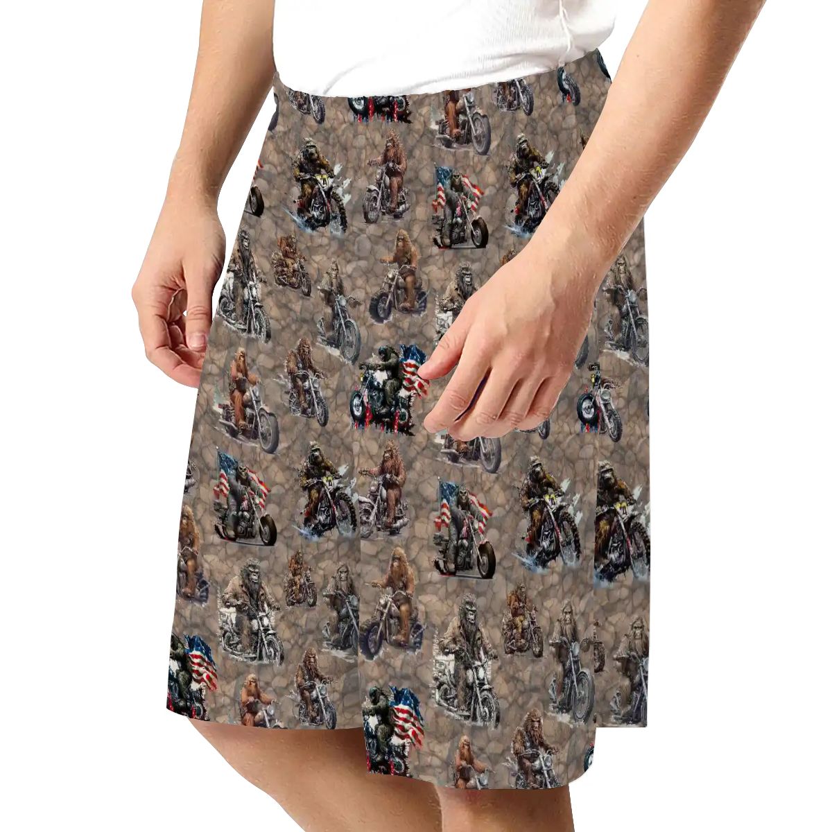 10 Bigfoot / Sasquatch Designs, Men’s Polyester, pocketed, pajama Shorts