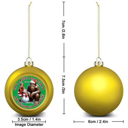 Bigfoot, Sasquatch Santa, "Have a Merry Squatchmas..", Christmas Ball Ornaments