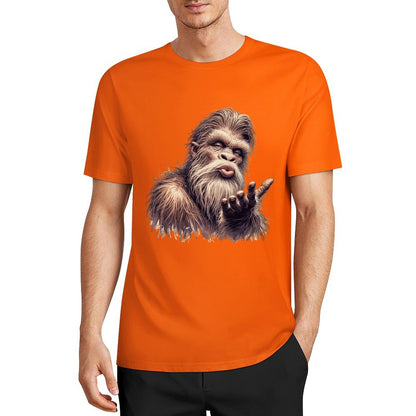 Bigfoot - Sasquatch Blowing Kiss Short Sleeve Cotton T-Shirt