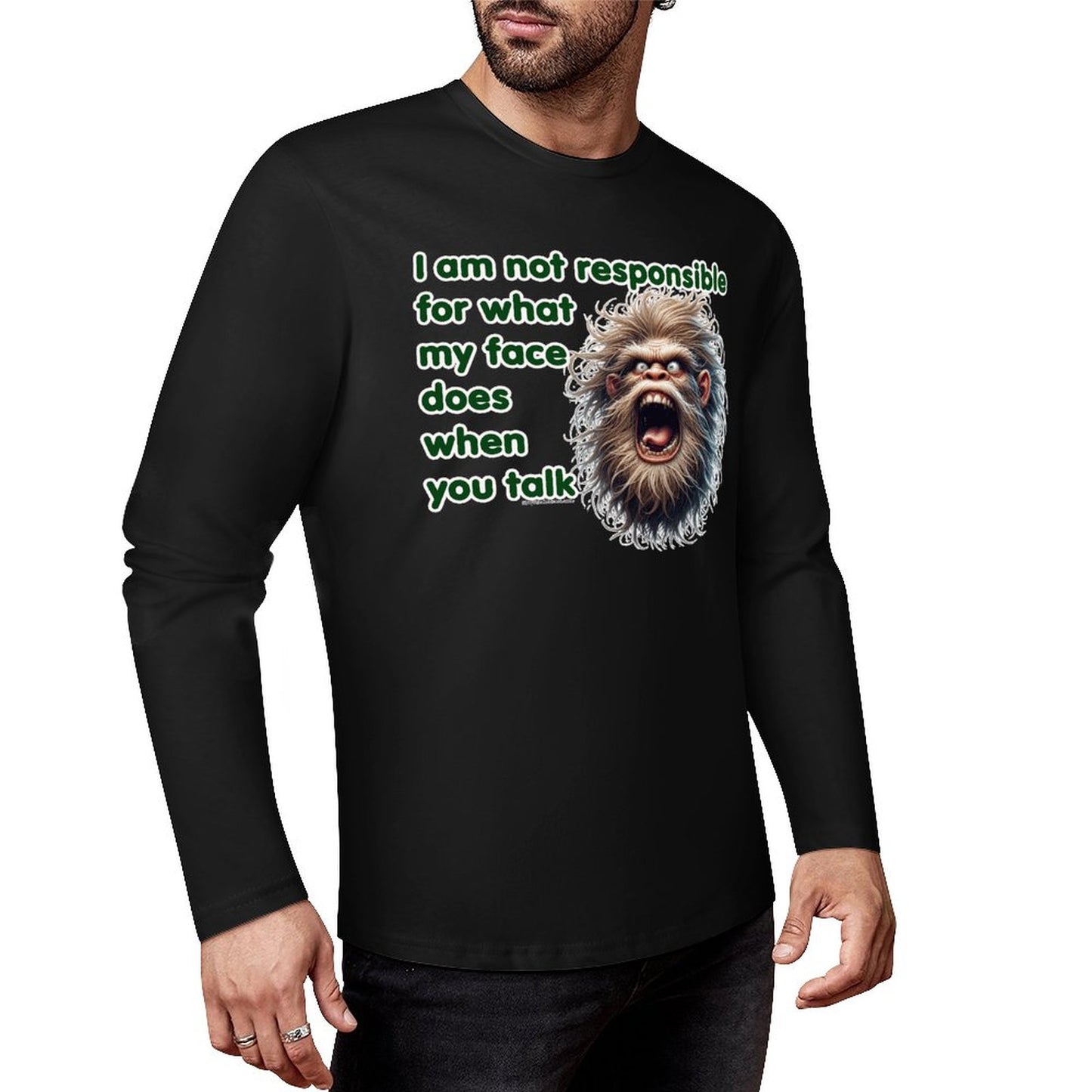 Bigfoot / Sasquatch "I am not responsible...", Cotton Unisex Long Sleeve T-shirt
