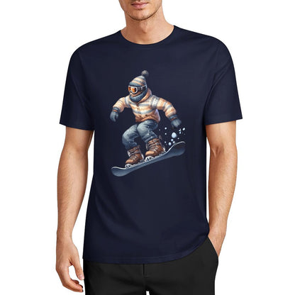 Bigfoot - Sasquatch Snowboarding Short Sleeve Cotton T-Shirt