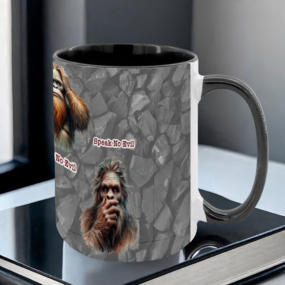 Sarcastic Sasquatch "See no evil..", Large 15 Ounce Colorful Mugs – Made In USA