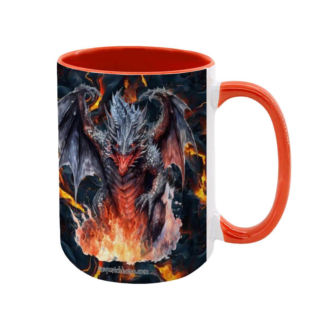 Fire Dragon, Large 15 Ounce Colorful Mugs – Made In USA