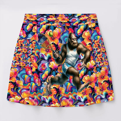 Bigfoot / Sasquatch Tennis, Women’s Milk Silk Sports Skorts with Pockets